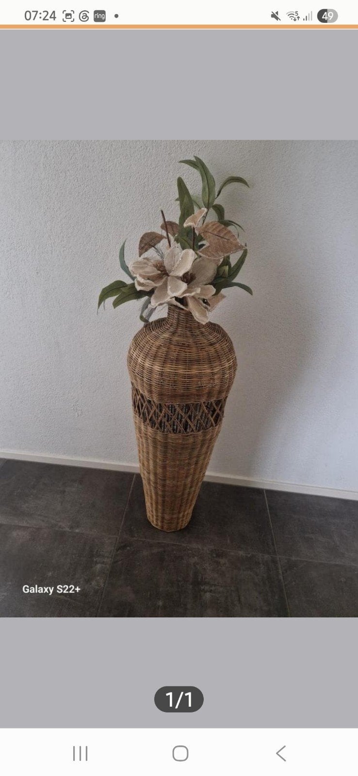 Rattan vaas, Ophalen, Zo goed als nieuw