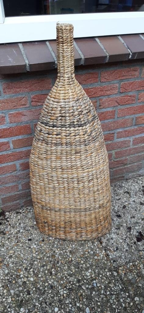 rieten fles, Ophalen of Verzenden, Gebruikt, Rond, Riet