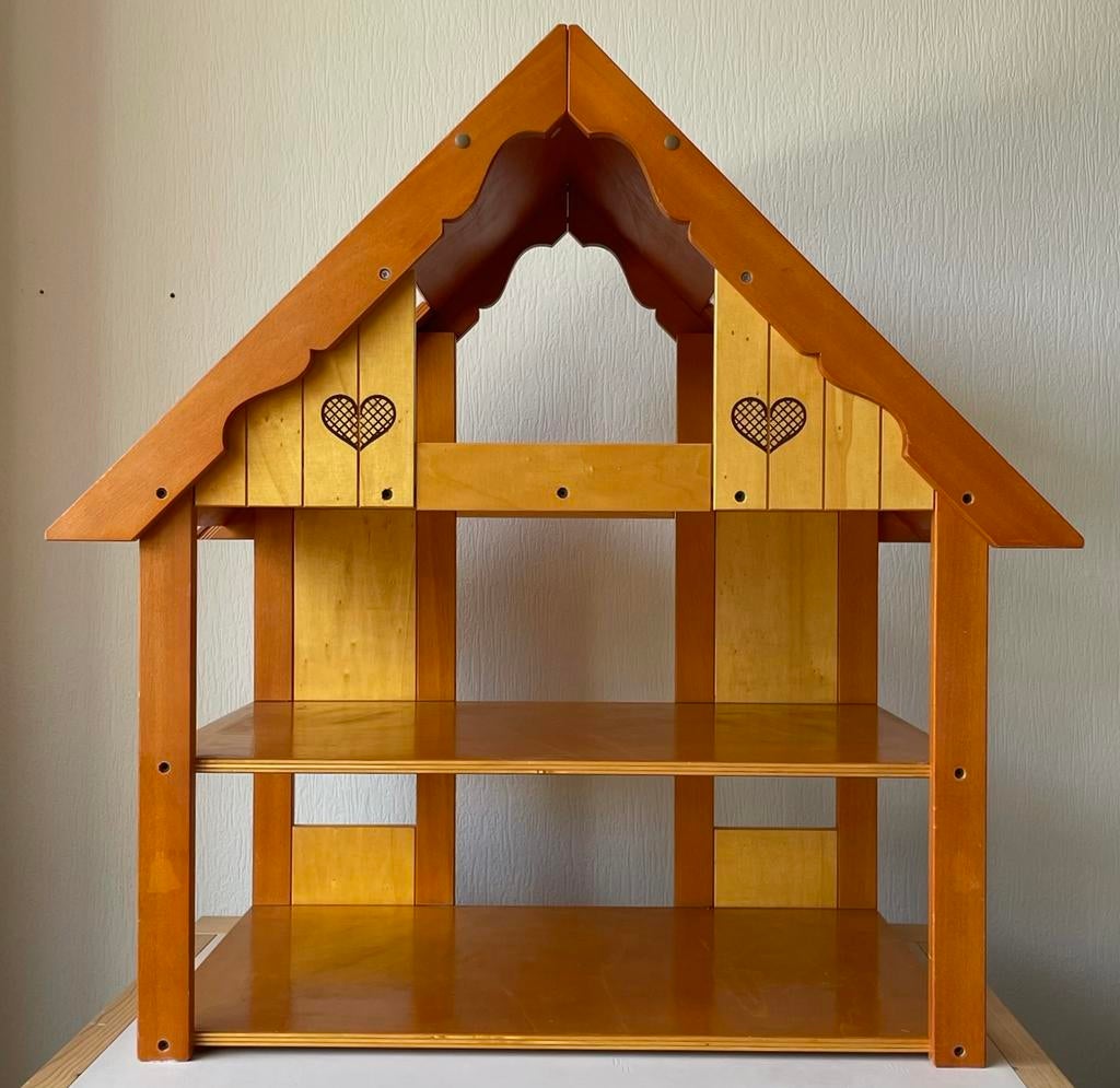 Gedemonteerd poppenhuis met meubels en 5 poppen, Ophalen, Gebruikt, Poppenhuis
