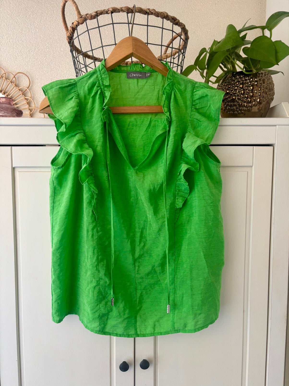 Geisha blouse maat 36, Kleding | Dames, Blouses en Tunieken, Ophalen of Verzenden, Zo goed als nieuw, Maat 36 (S), Groen