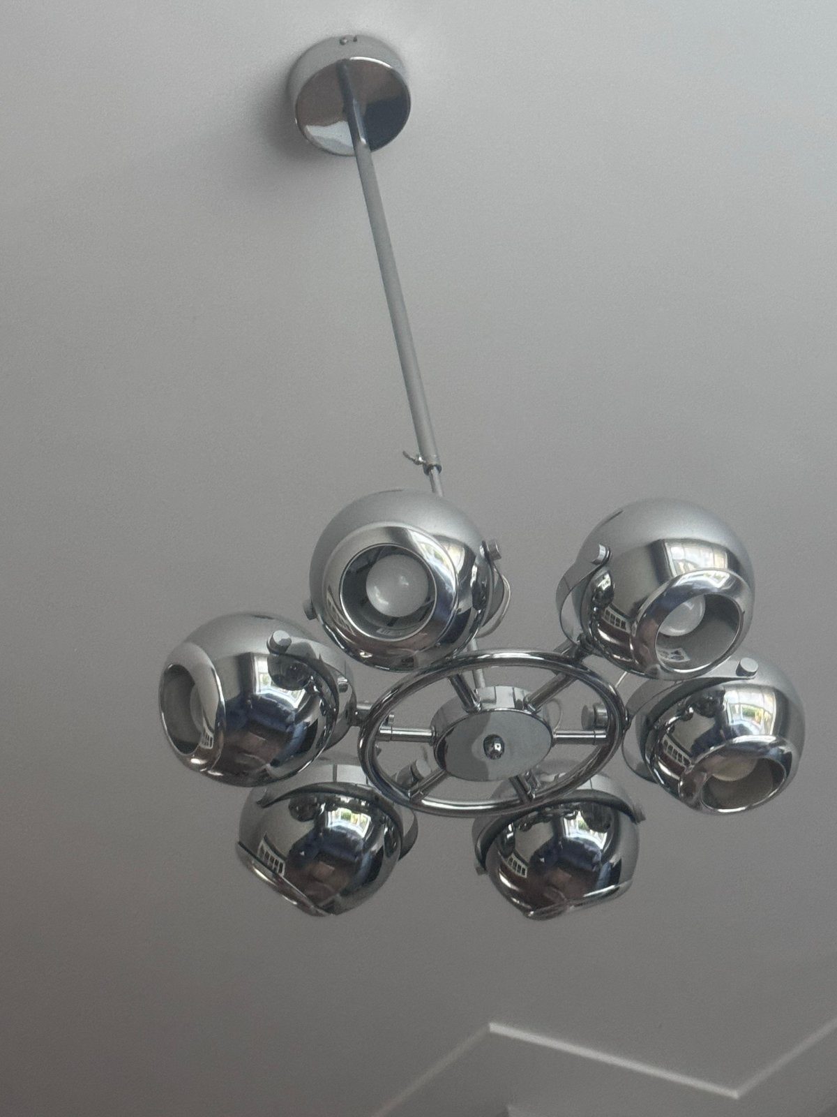 Moderne Chrome Hanglamp met 6 Spots
