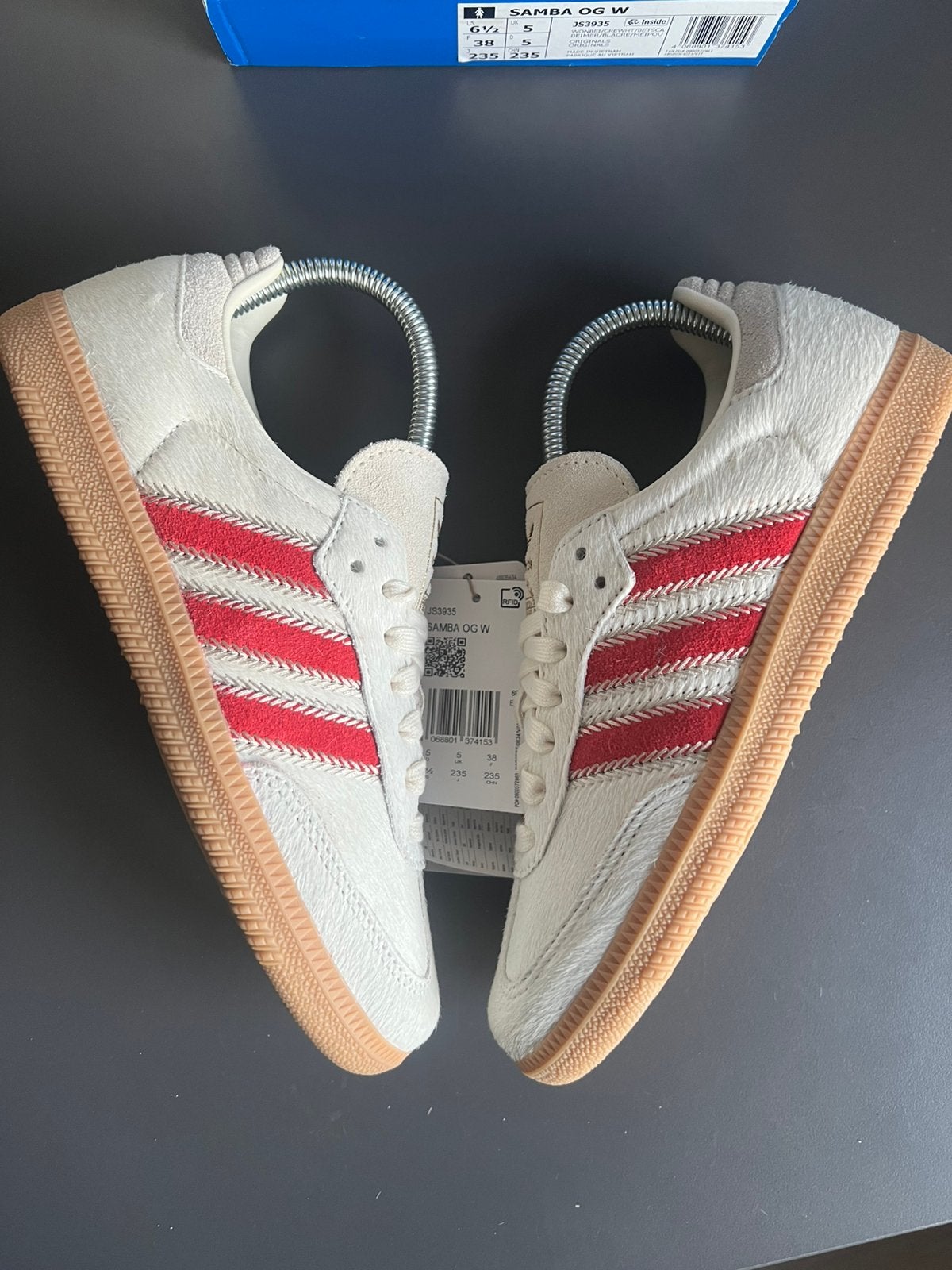 Adidas Samba OG Pony Hair Wonder Beige/Rood - Maat 38, Beige, Nieuw, Ophalen of Verzenden, Sneakers of Gympen