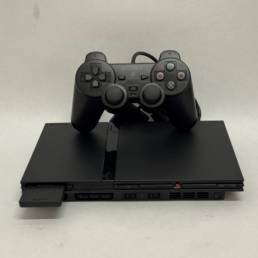 Sony Playstation 2 Slim Black + Controller + MemoryCard, Spelcomputers en Games, Spelcomputers | Sony PlayStation 2, Sony, Zo goed als nieuw