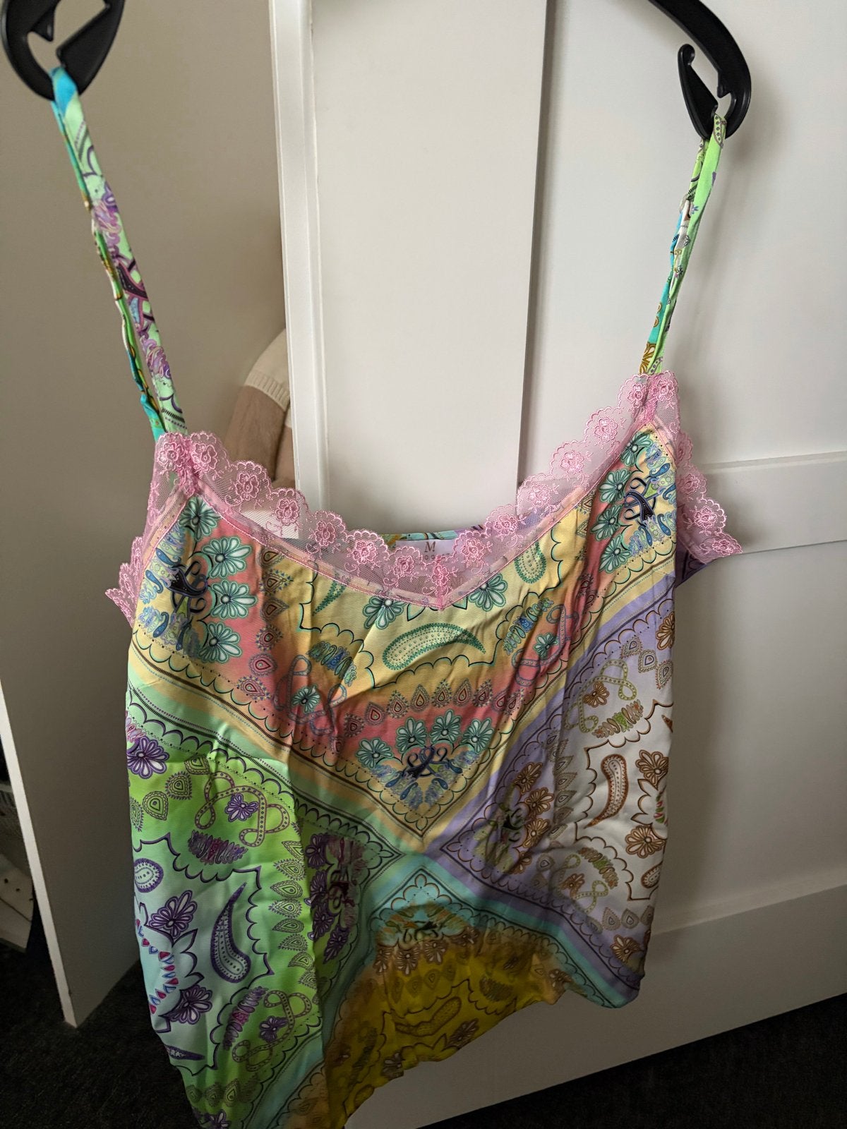 Mucho Gusto Top met Paisley Print en Roze Kant maat XL, Kleding | Dames, Meerkleurig, Maat 46/48 (XL) of groter, Ophalen of Verzenden