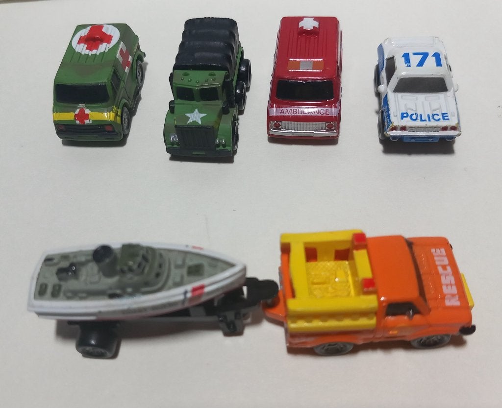 Vintage Micro Machines Galoob ('86-'88) - Hulp & leger Set, Ophalen of Verzenden, Gebruikt, Auto