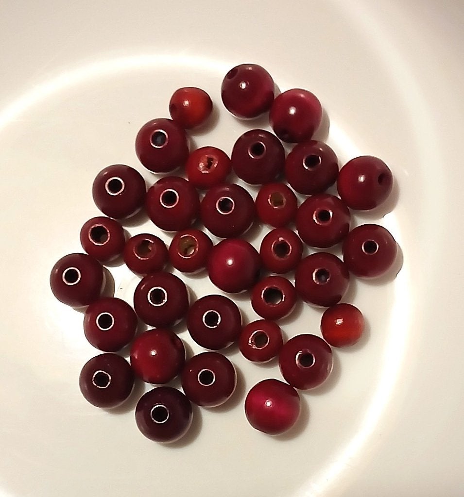 33 Kralen kleur Rood, mix van hout, 2 maten - zie tekst, Verzenden, Nieuw, Kraal