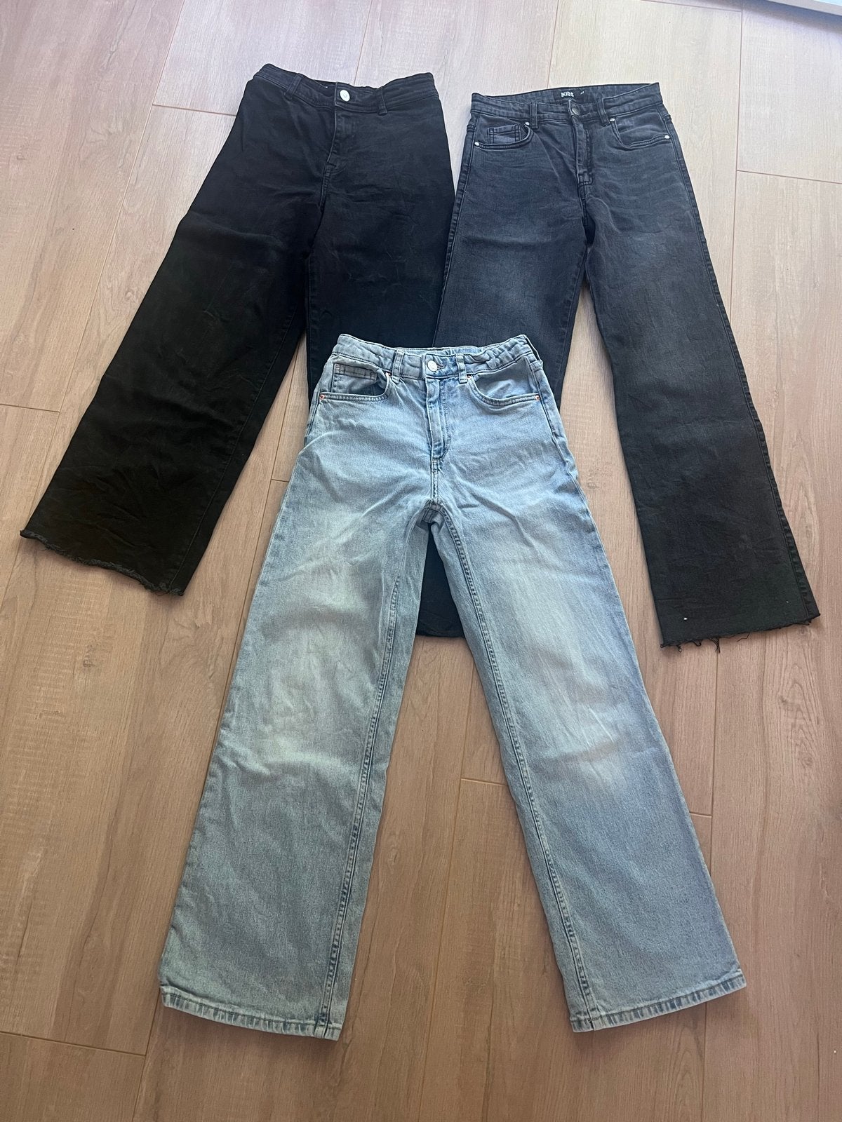 Stoere wide leg jeans (H&M, Terstal, ZARA) maat 146/156, Kinderen en Baby's, Kinderkleding | Maat 152, Ophalen of Verzenden, Zo goed als nieuw