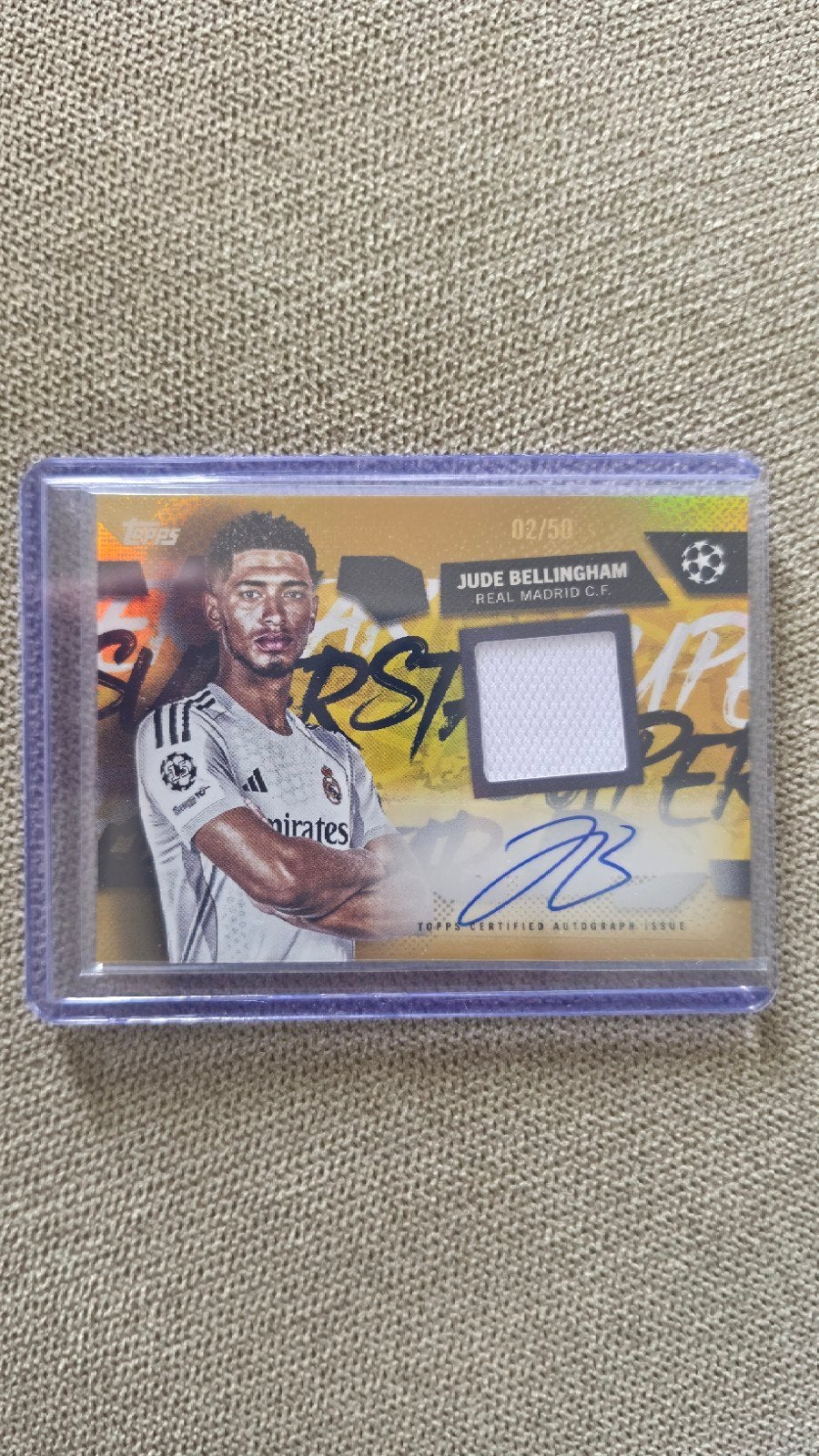 Jude Bellingham Topps Auto Relic Card 02/50, Ophalen of Verzenden