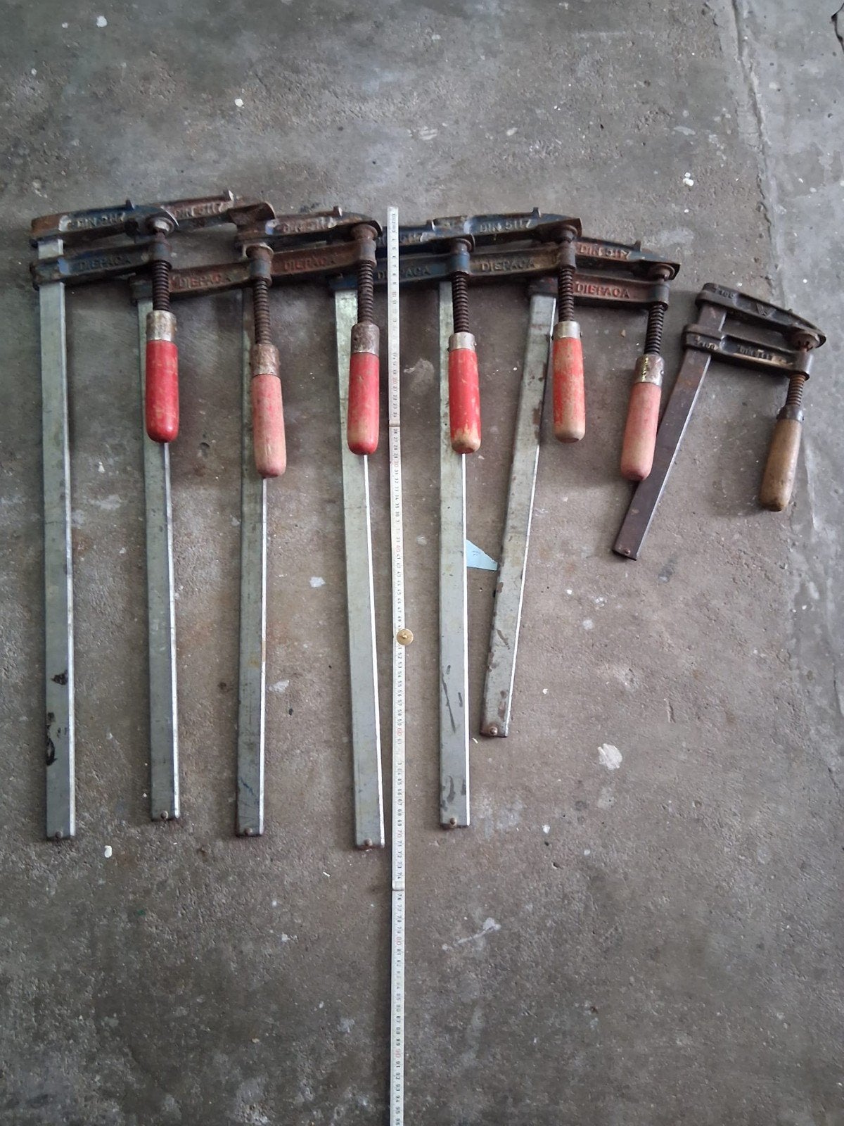Set van 7 gebruikte lijmklemmen, Doe-het-zelf en Verbouw, Gereedschap | Handgereedschap, Ophalen, Gebruikt, Klem, Overige merken