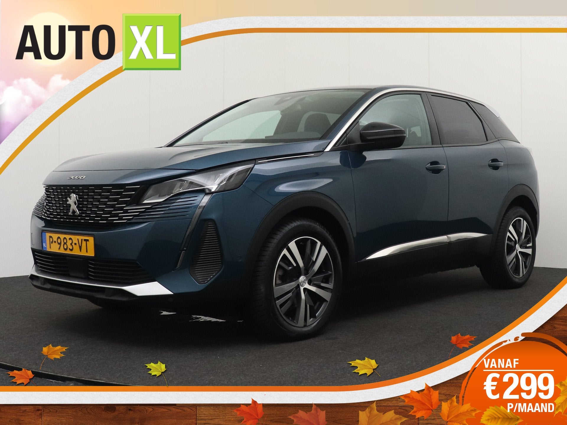 Peugeot 3008 1.2 131 PK Aut. Allure Avantage Carplay Camera, Dealer onderhouden, Gebruikt, 1199 cc, Blauw