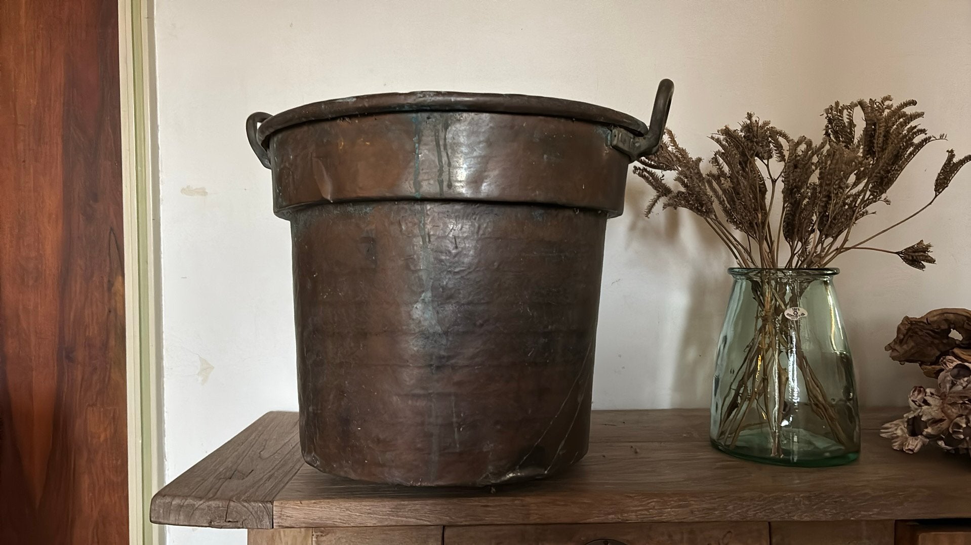 Antieke koperen mand, Ophalen, Koper