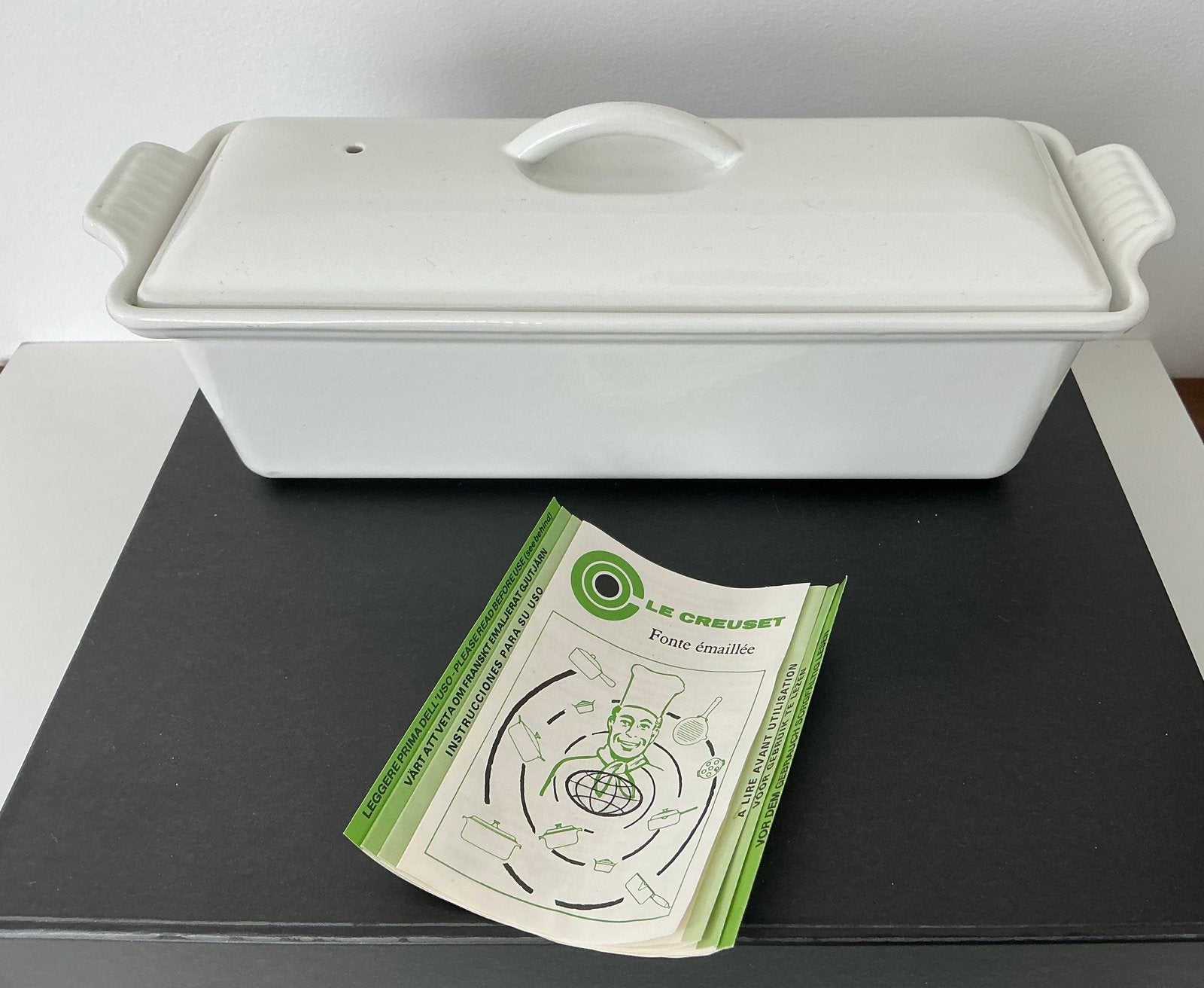 Le Creuset patévorm terrine, Ophalen of Verzenden, Zo goed als nieuw, Overige materialen, Koekenpan of Braadpan
