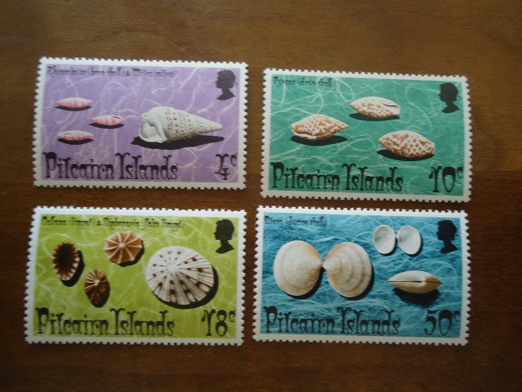 Vis zeeslak schelp Pitcairn 1974, mi. 137-40 postfris, Ophalen of Verzenden, Postfris, Dier of Natuur