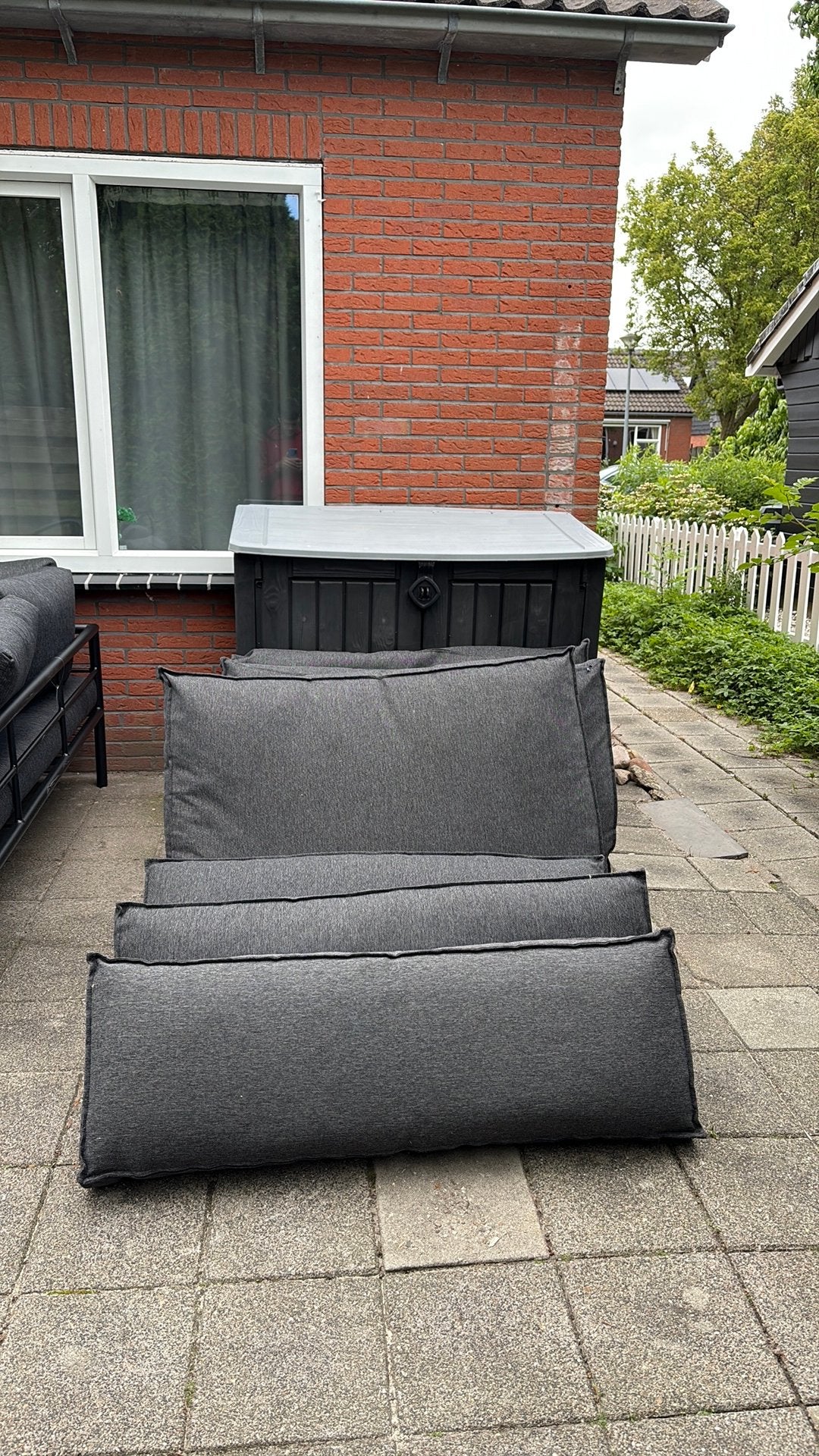 Set kussens voor palletloungeset inlc opbergkist, Tuin en Terras, Tuinmeubel-accessoires, Ophalen, Zo goed als nieuw