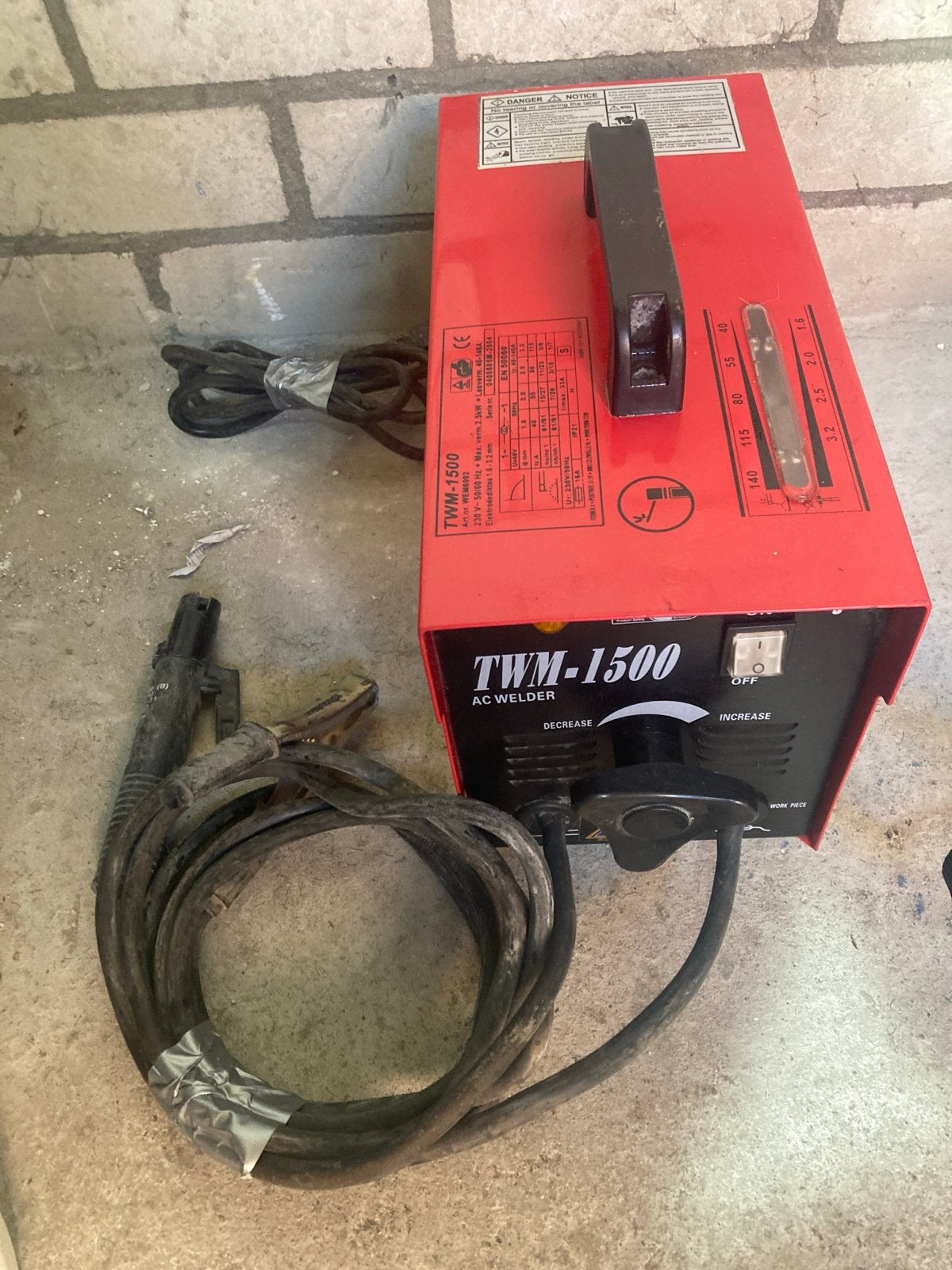 TWM-1500 AC Lasser - Gebruikt maar functioneel, Ophalen of Verzenden, Gebruikt, Minder dan 150 ampère, Elektroden