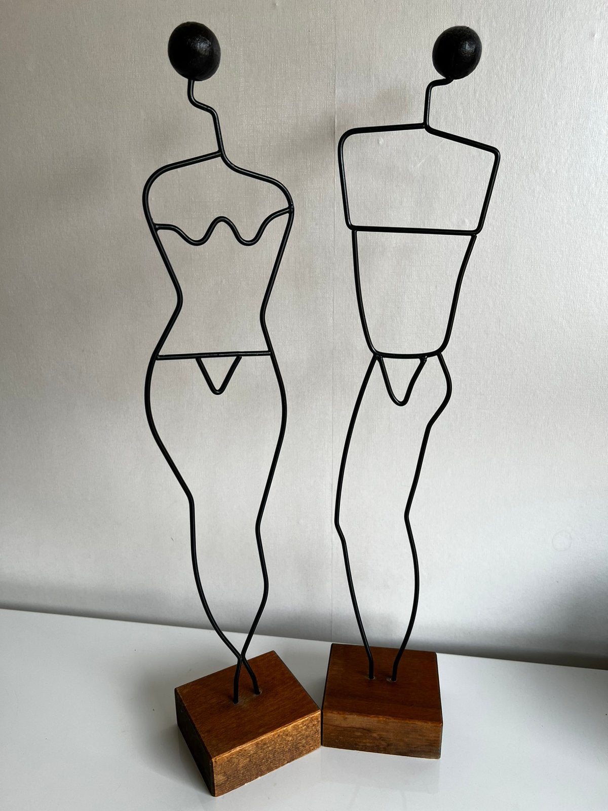 Vintage Deens Laurids Lonborg Draadsculptuur Man Vrouw 80’s, Ophalen of Verzenden, Object, Metaal