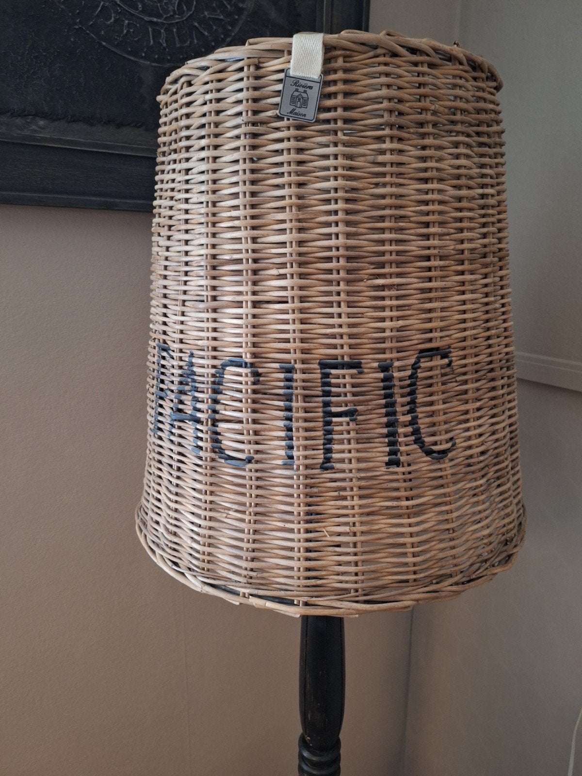 riviera maison rattan Pacific lampenkap 40 cm l, Huis en Inrichting, Lampen | Lampenkappen, Ophalen, Bruin, 40 cm, Zo goed als nieuw