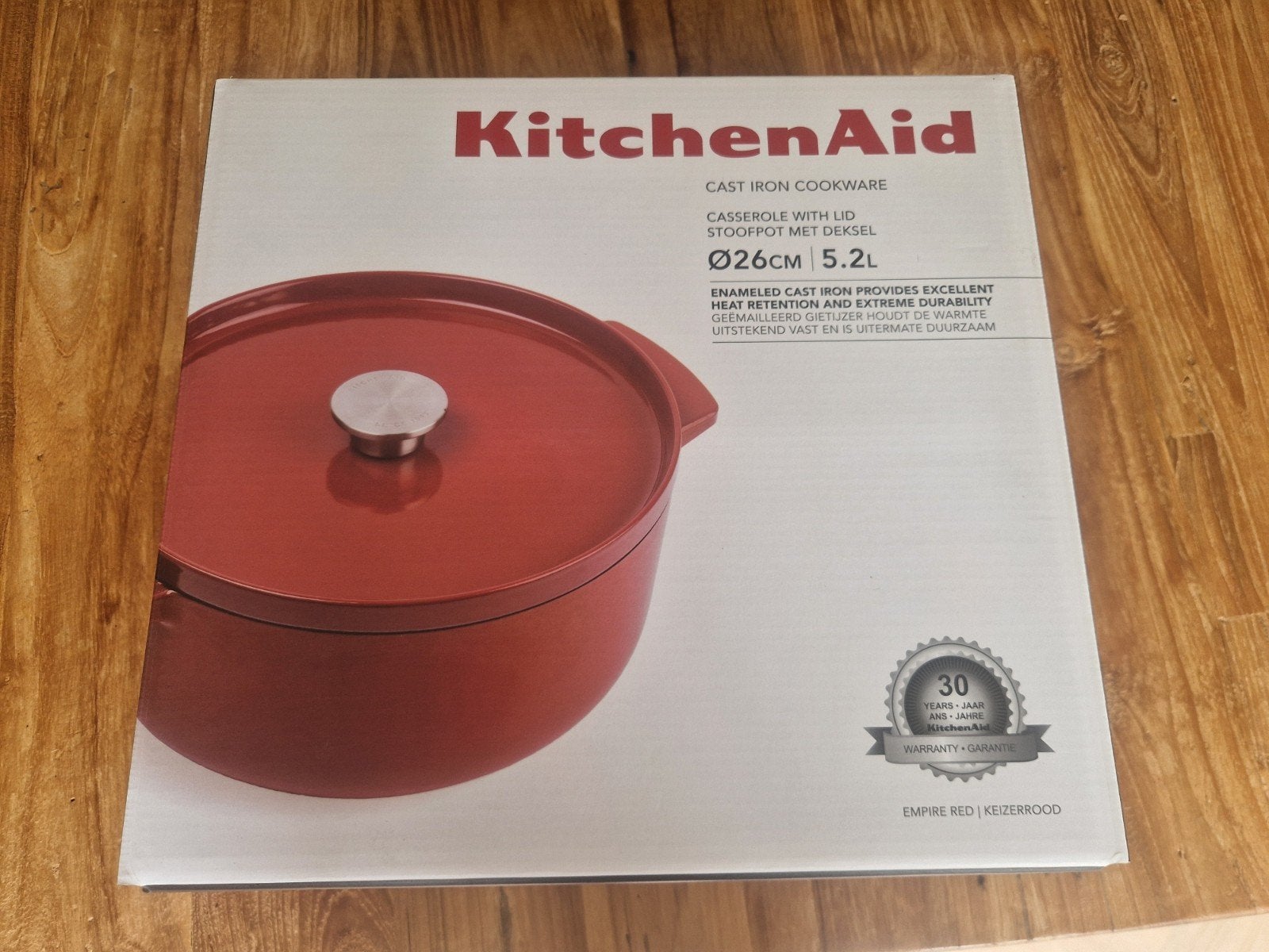 KitchenAid Gietijzeren Braadpan 26cm 5.2L - Nieuw, Huis en Inrichting, Keuken | Potten en Pannen, Ophalen of Verzenden, Nieuw
