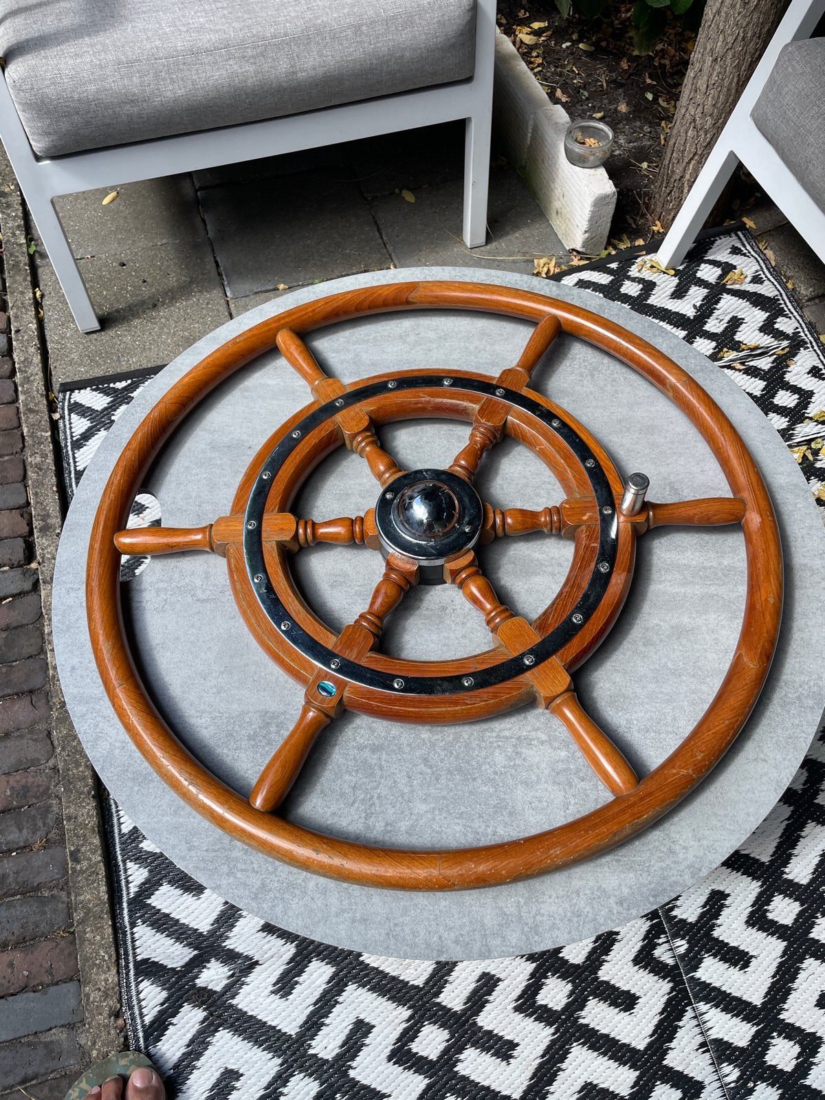 Stazo bootstuur - 60 cm diameter, heeft nieuwe laklaag nodig, Verzenden, Gebruikt, Overige typen