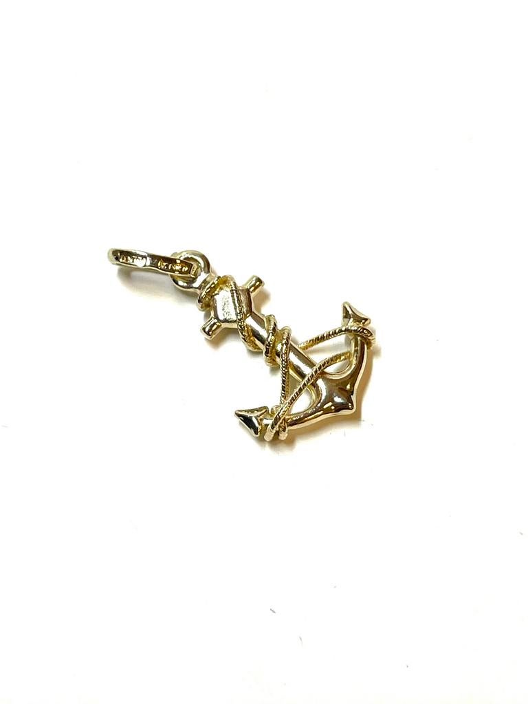 14k gouden anker hanger, Overige voorstellingen, -, -, Ophalen of Verzenden