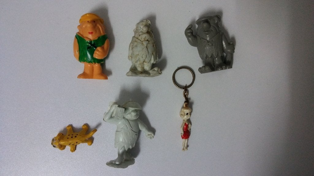 Flintstones rohling plastic figuren divers Barney Fred Wilma, Verzamelen, Verzenden, Gebruikt
