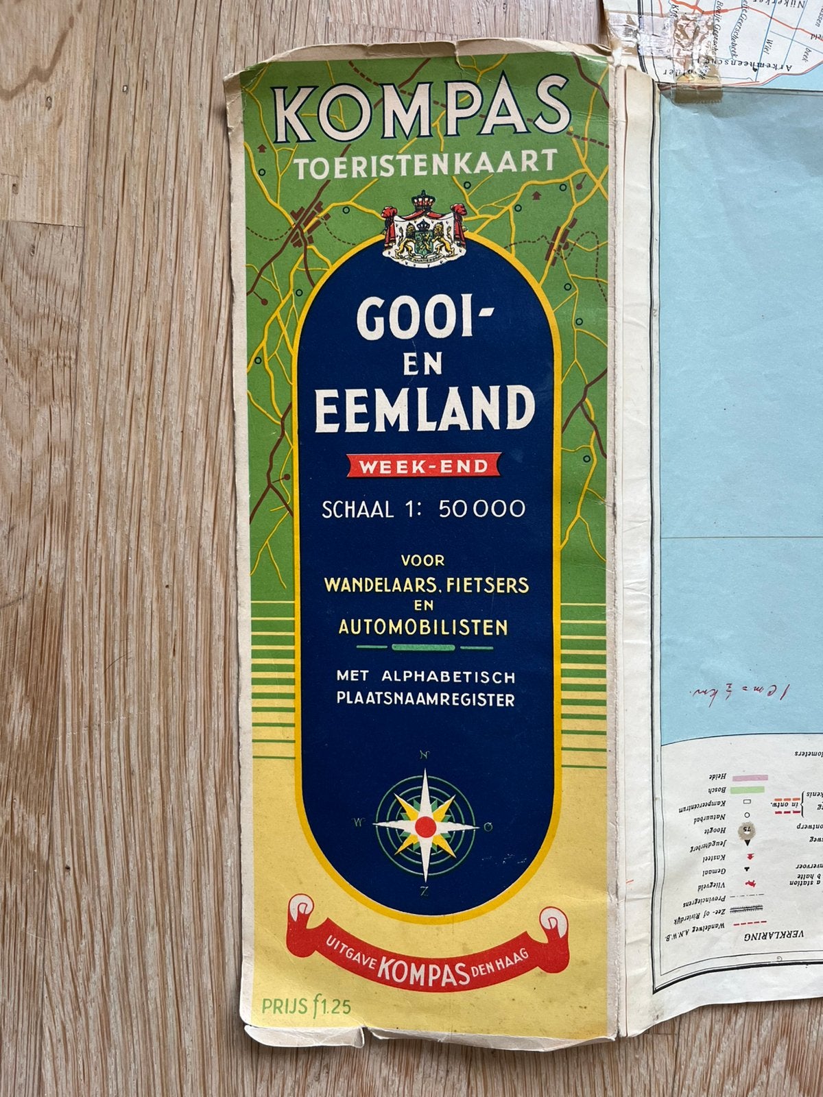 Oude wegenkaart gooi en eemland, Boeken, Gelezen, Verzenden, Landkaart, 1800 tot 2000