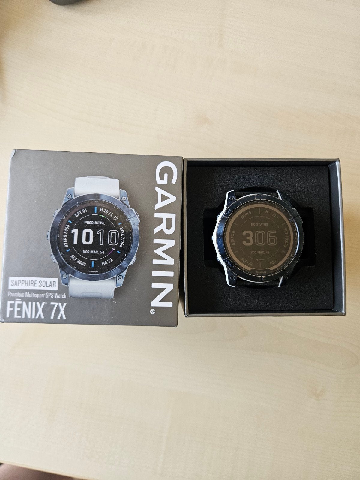Garmin Fenix 7X Sapphire Solar 51mm Wit/Rood - Topmodel GPS, Gebruikt, Wit, Garmin, Ophalen of Verzenden