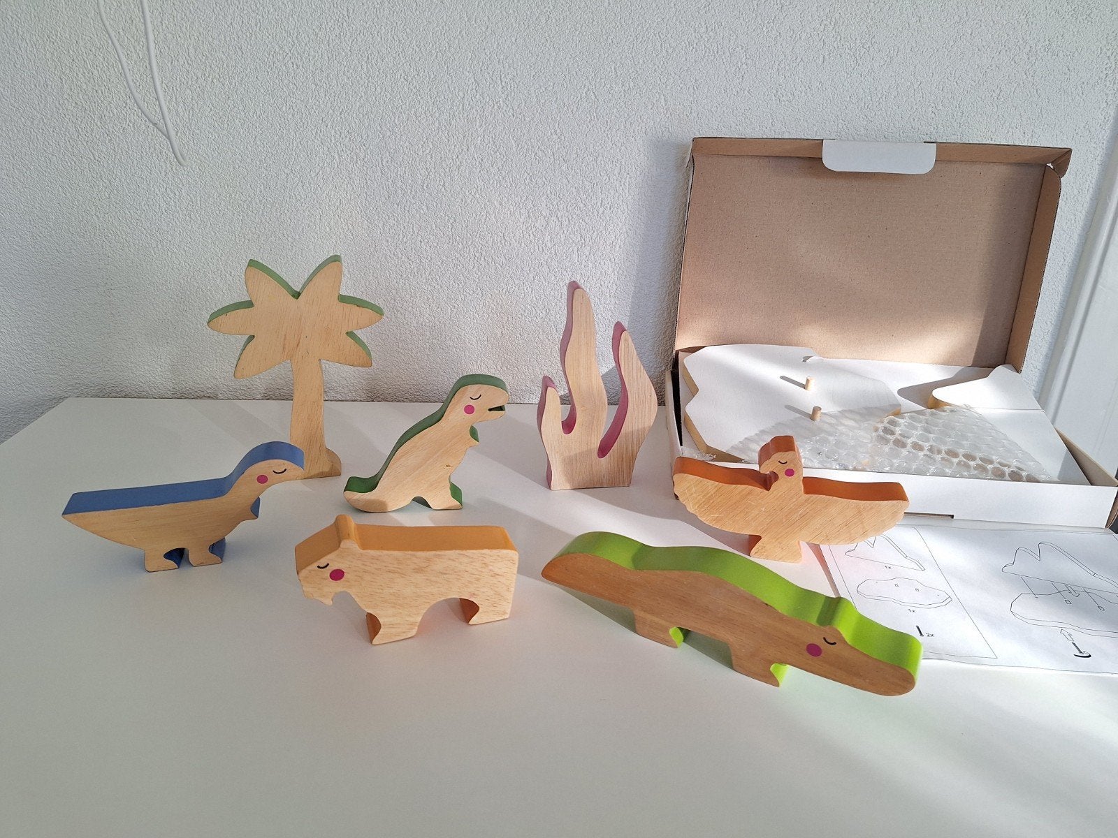 Mooie Houten speelset dieren, Dino,bomen zware kwaliteit. Gr, Ophalen of Verzenden, Zo goed als nieuw, Overige typen