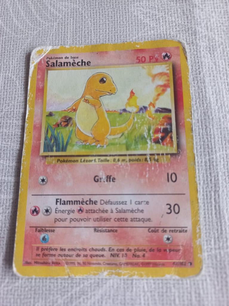 Franse Pokémon kaart Salamèche (Charmander), Ophalen of Verzenden, Gebruikt, Losse kaart