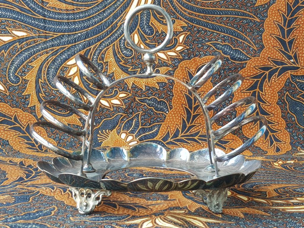 Zeldzame antieke Engelse silverplate houder voor servetten.