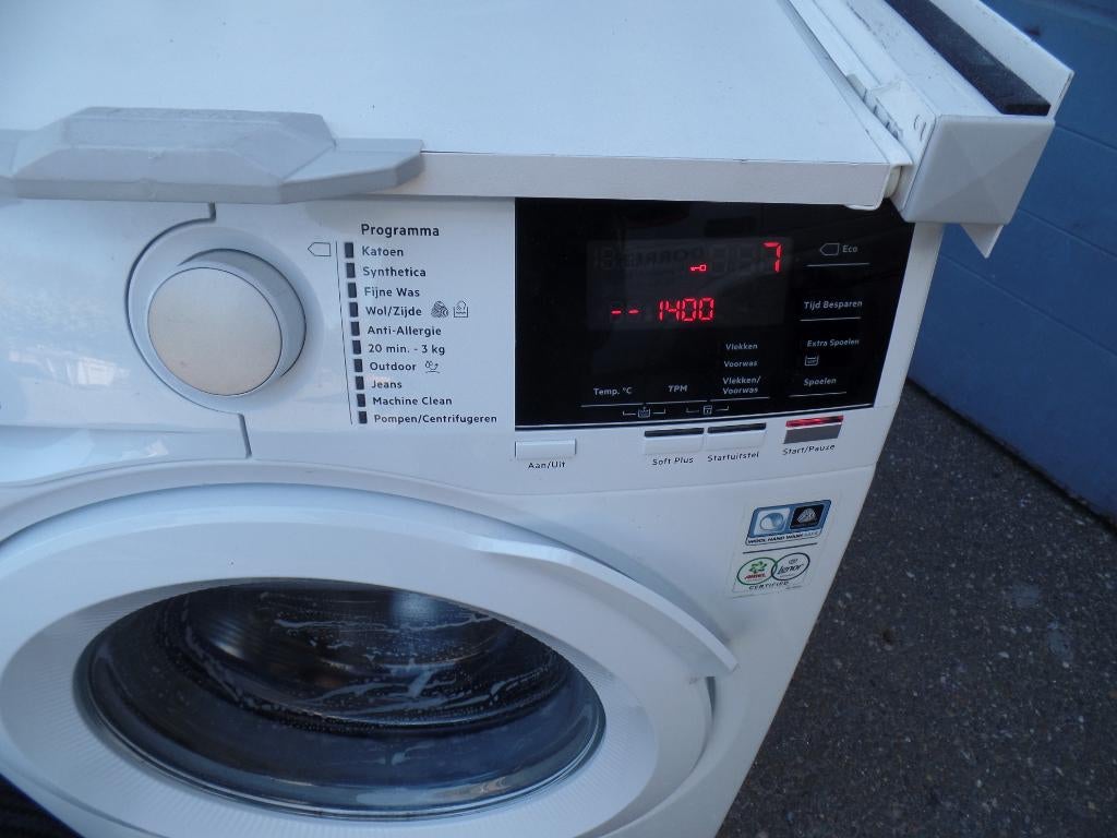 AEG wasmachine A+++ 8kg + Aeg Warmtepomp droger 8kg A++, Ophalen, 1200 tot 1600 toeren, Gebruikt, 8 tot 10 kg