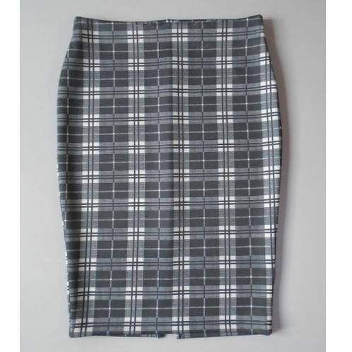 Marks & Spencer kokerrok geruite rok M&S maat 38/M, Kleding | Dames, Rokken, Gedragen, Maat 38/40 (M), Grijs, Knielengte, Verzenden