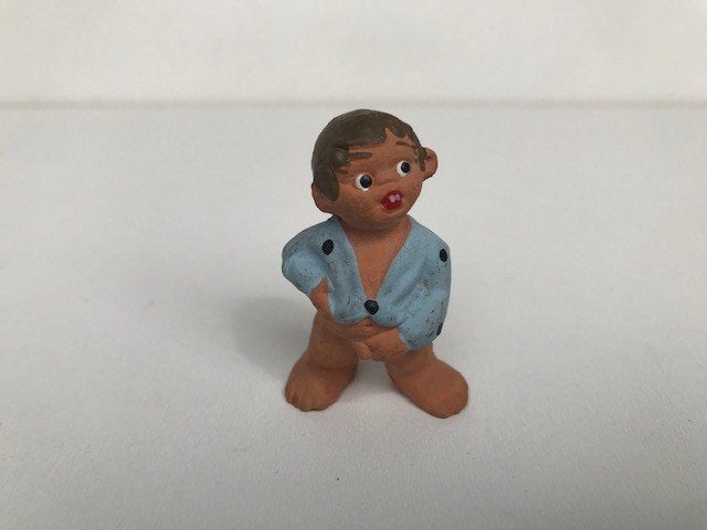 Spaans Terracotta figuurtje ondeugend jongetje letterbak, Ophalen of Verzenden