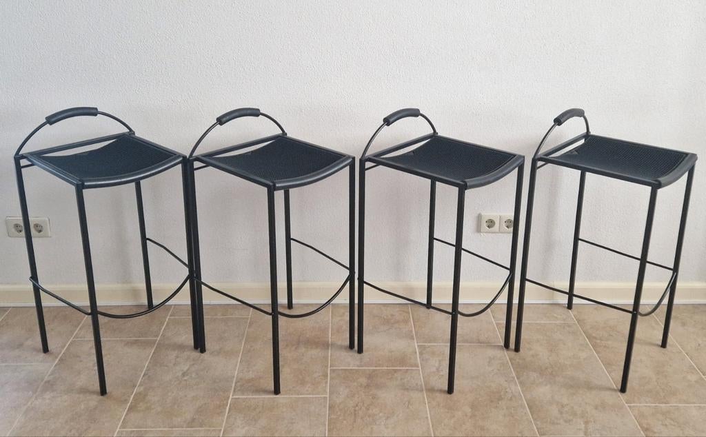 Vier design krukken Zeus SGABELLO Alto Maurizio Peregalli., Huis en Inrichting, Gebruikt, Met voetsteun, 60 tot 90 cm, Ophalen of Verzenden