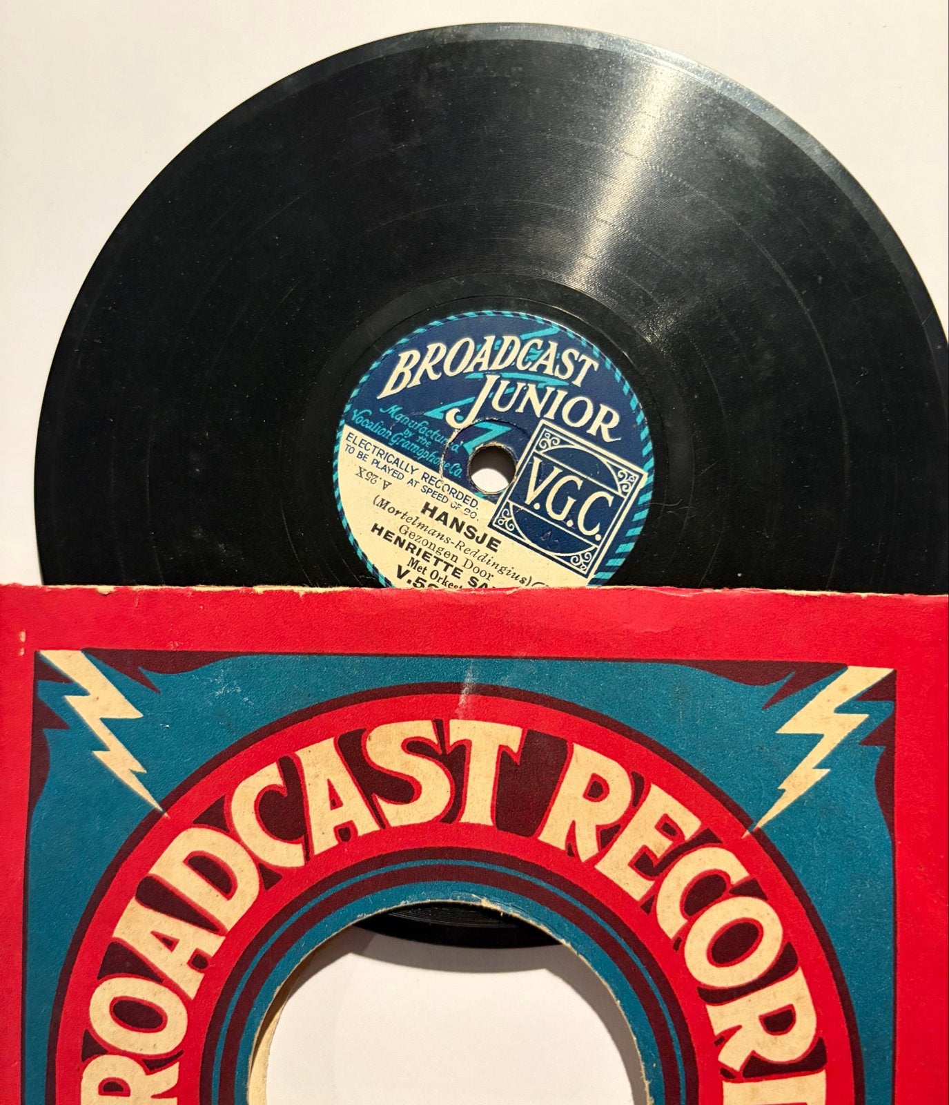 6-Inch Schellakplaat 80T  'Broadcast Junior' V52 (Utrecht-W), Gebruikt, Overige genres, Overige formaten, Overige typen