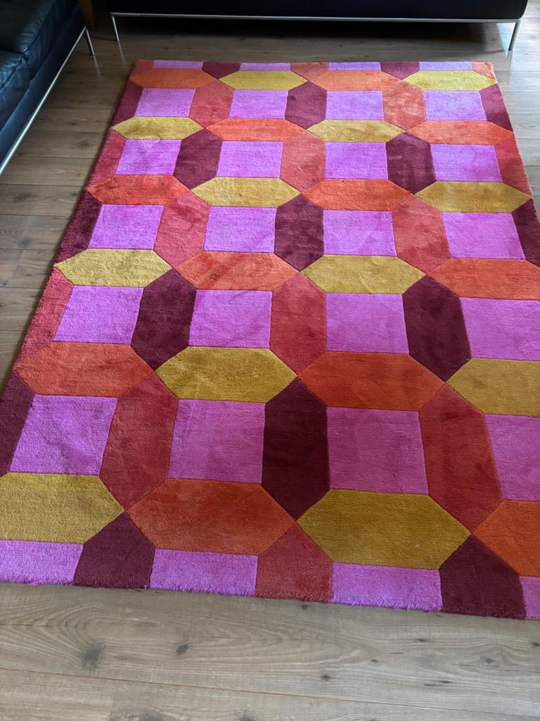 Vloerkleed van echt wol,  IKEA - Kleurrijk en Geometrisch, Ophalen, Gebruikt, 200 cm of meer, 150 tot 200 cm