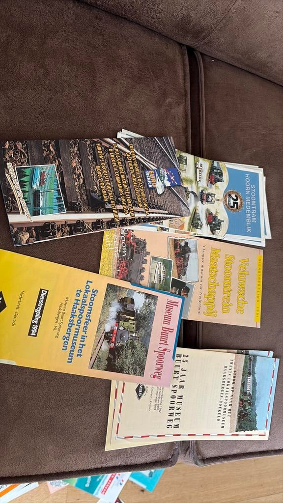 5 verschillende folders trein stoomtrein voor 1,50, Ophalen of Verzenden, Zo goed als nieuw