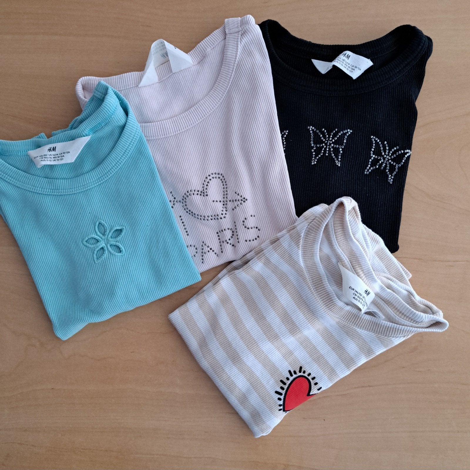 Shirts 4 stuks 146/152, Kinderen en Baby's, Gebruikt, Jongen of Meisje, H&M, Ophalen of Verzenden