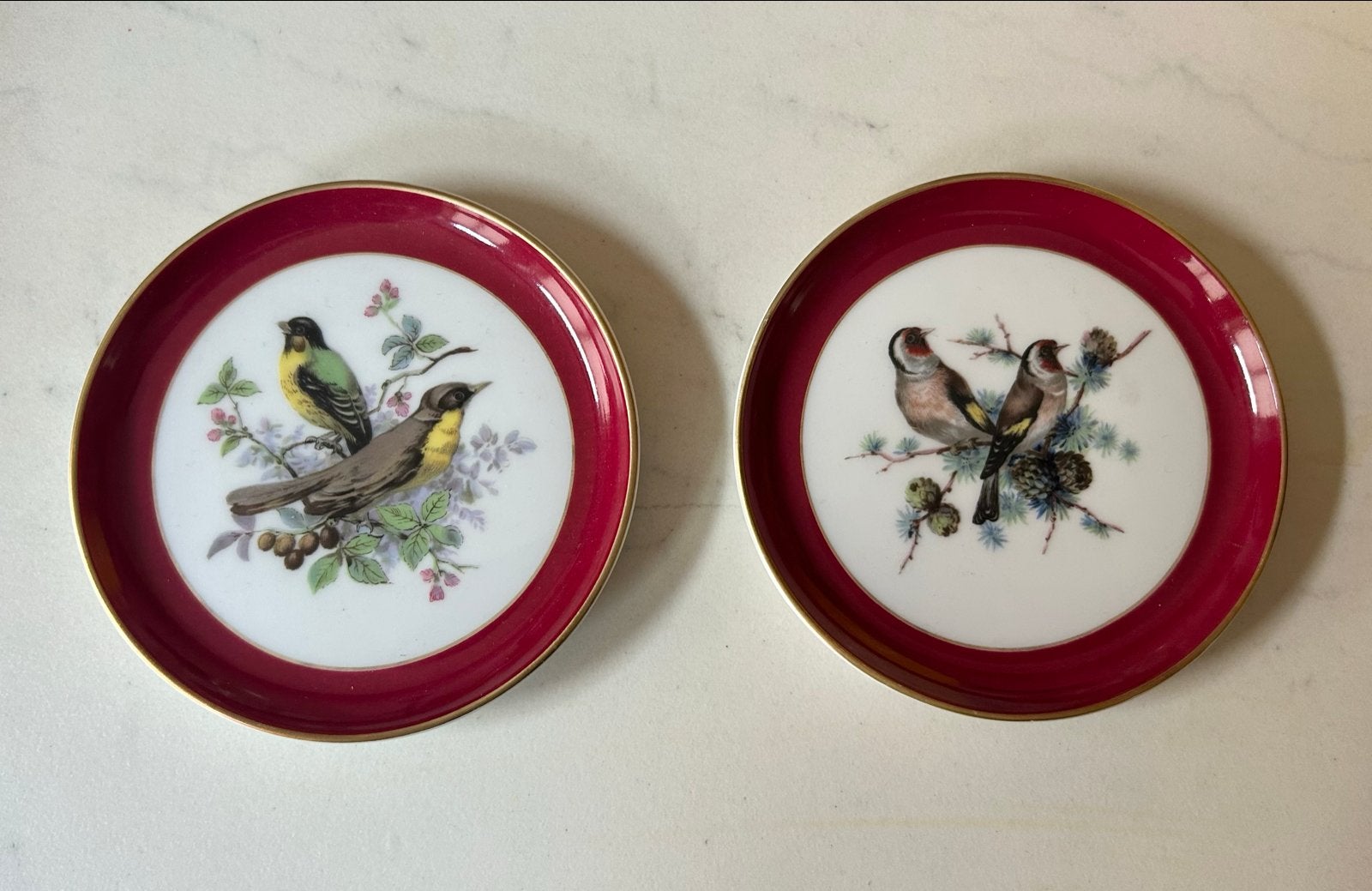 Kaiser Porseleinen Petit Four Wandbordjes met Vogels, Antiek en Kunst, Ophalen of Verzenden