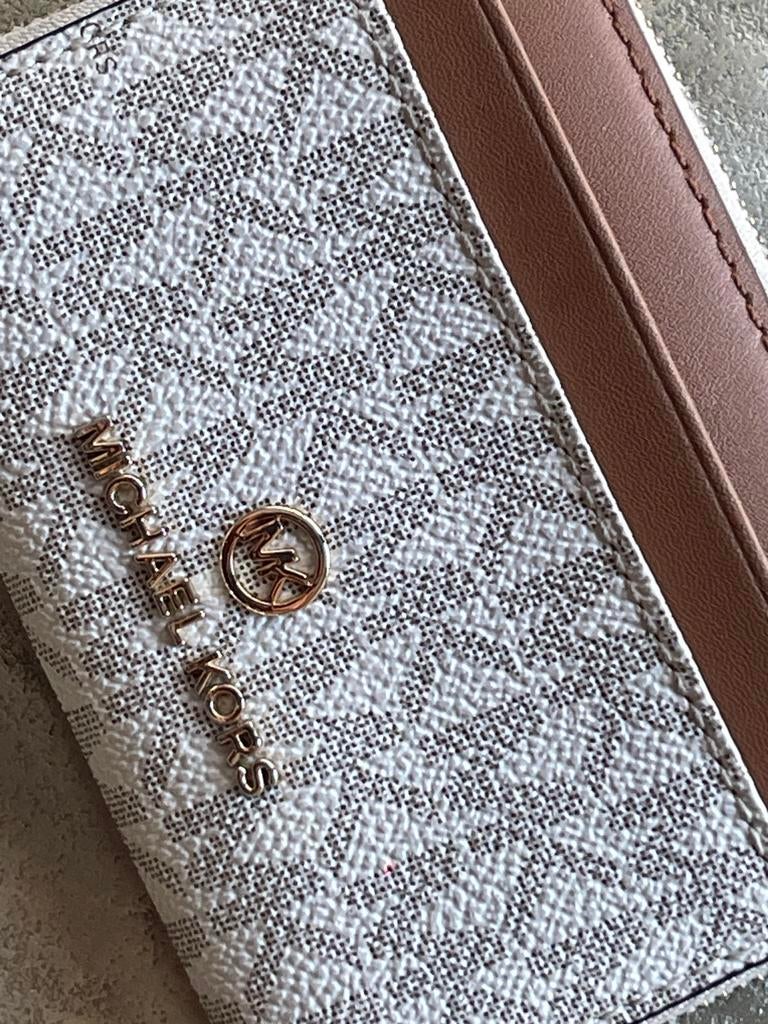 Michael kors portemonnee, Ophalen, Zo goed als nieuw, Beige, Leer