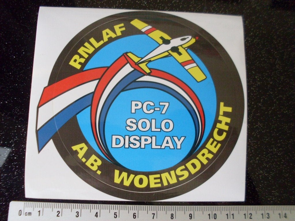 sticker rnlaf pc-7 solo display a.b. woensdrecht logo KLu, Verzenden, Zo goed als nieuw, Bedrijf of Vereniging