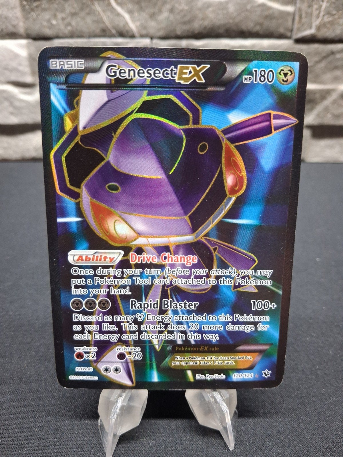 Genesect EX Pokémon Kaart - Zeldzaam en in goede staat, Ophalen of Verzenden, Zo goed als nieuw, Losse kaart, Foil
