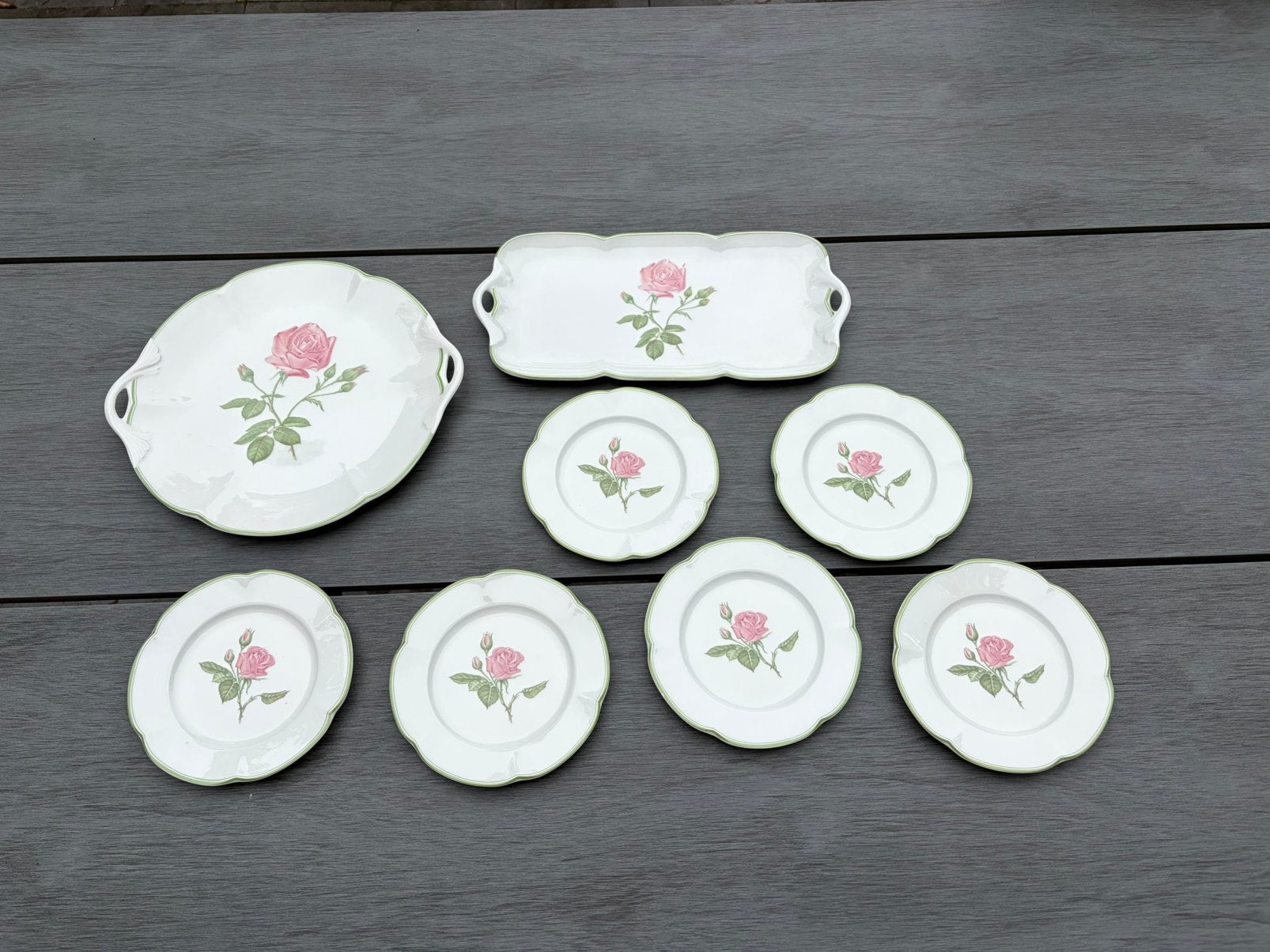 Taartservies van Porcelaine de Paris, Limoges France, Overige typen, Ophalen of Verzenden, Zo goed als nieuw, Overige stijlen