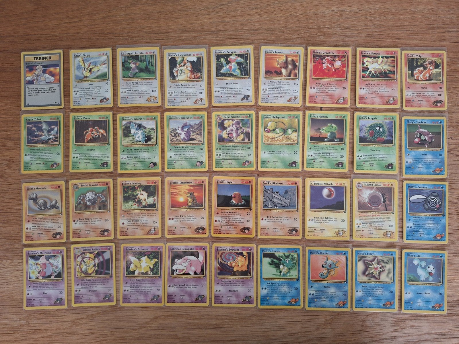 Pokemon kaarten uit Gym Heroes en Gym Challenge Pokemon sets, Ophalen of Verzenden, Zo goed als nieuw, Meerdere kaarten