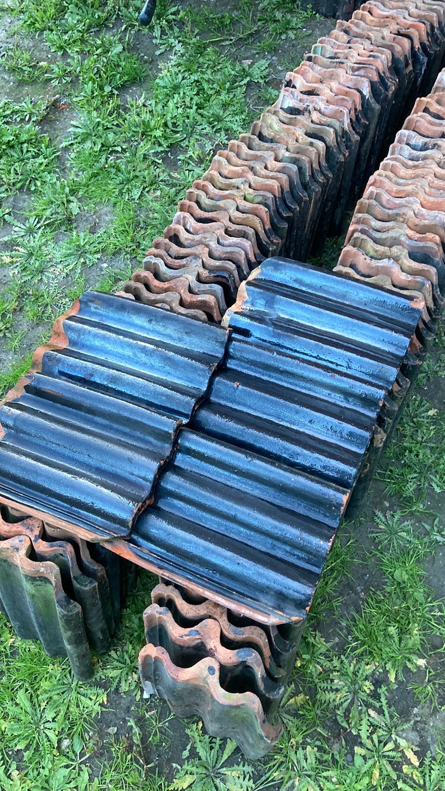 gesorteerde geglazuurde Friese golfpan en platte dakpannen, Gebruikt, Ophalen of Verzenden, 15 m² of meer, Dakpannen