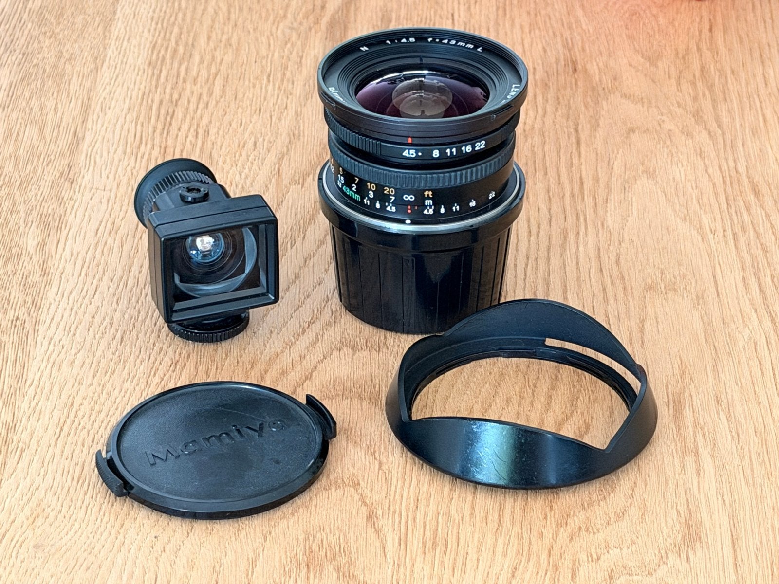 Mamiya N 43mm f/4.5 L lens voor Mamiya 7/7II + zoeker, Overige merken, Gebruikt, 43 mm, Overige vattingen