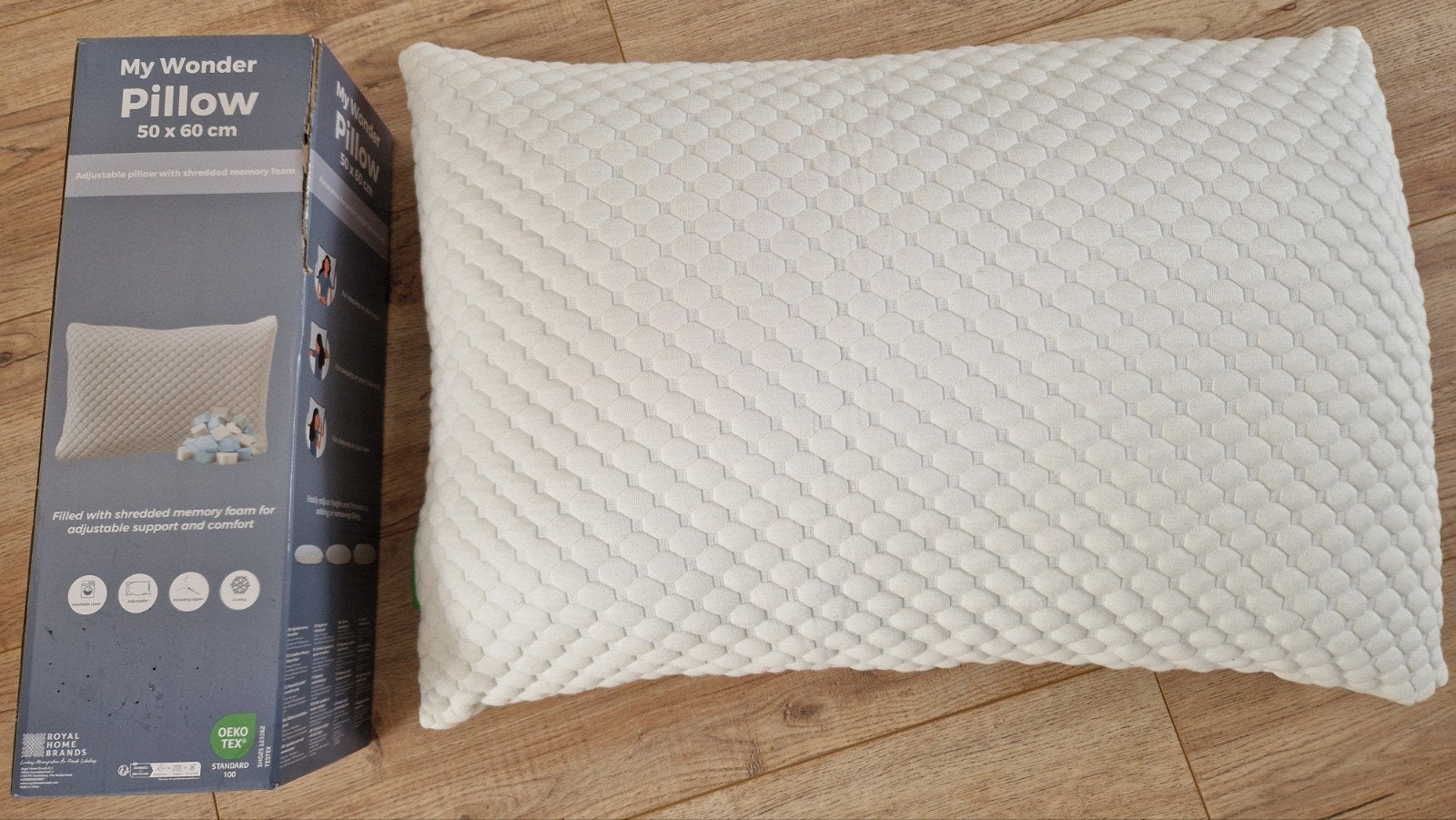 Dubbelzijdig memoryfoam hoofdkussen
, nieuw, Eenpersoons, Wit, Ophalen of Verzenden, Zo goed als nieuw