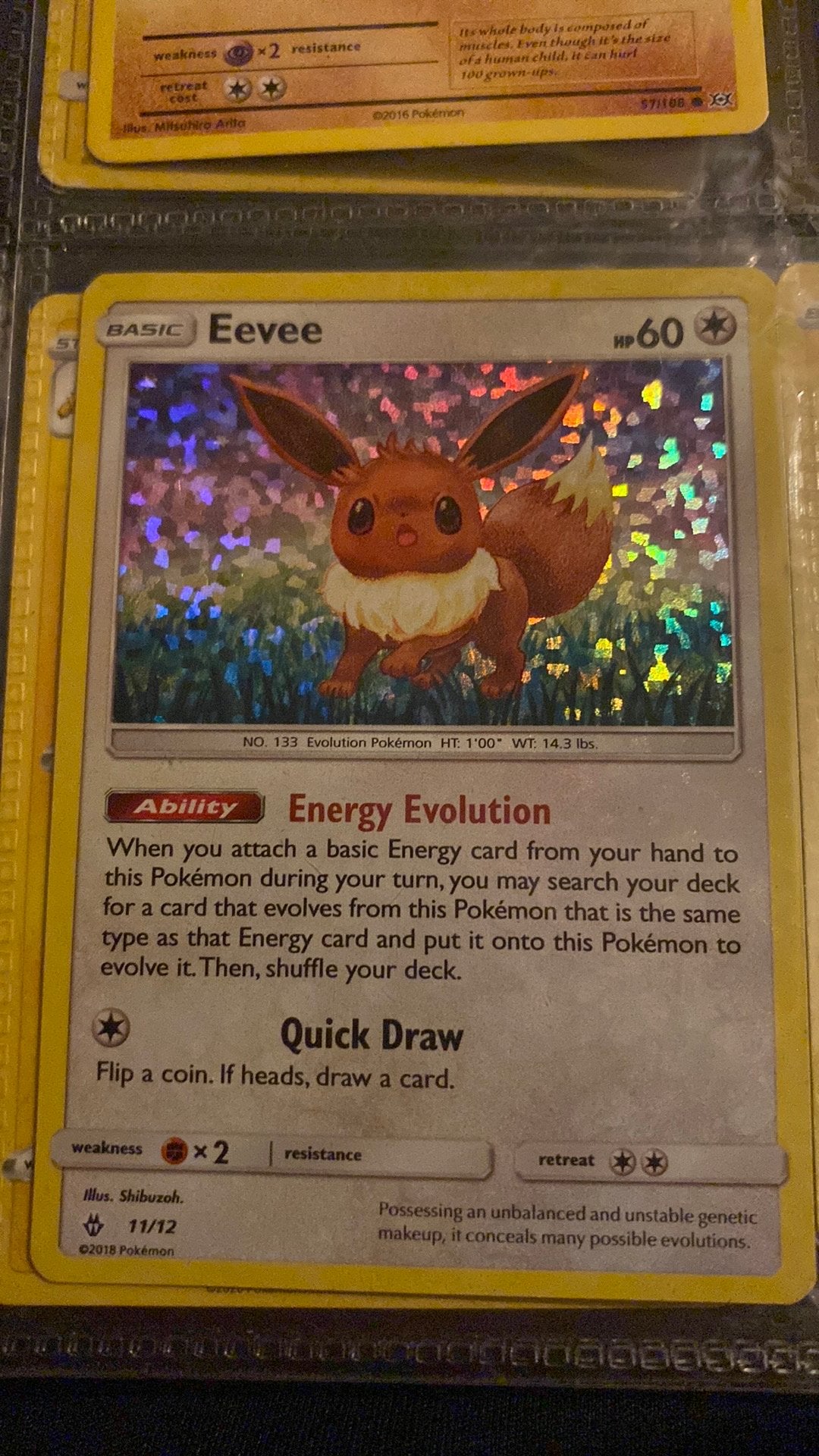 Eevee, Verzenden, Losse kaart