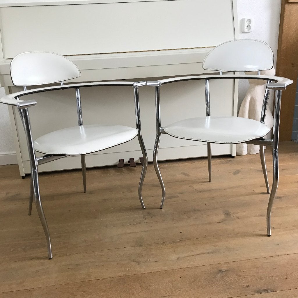 2 Arrben Marilyn stiletto stoelen stoel chair vintage design, Huis en Inrichting, Ophalen, Gebruikt, Wit, Nvt