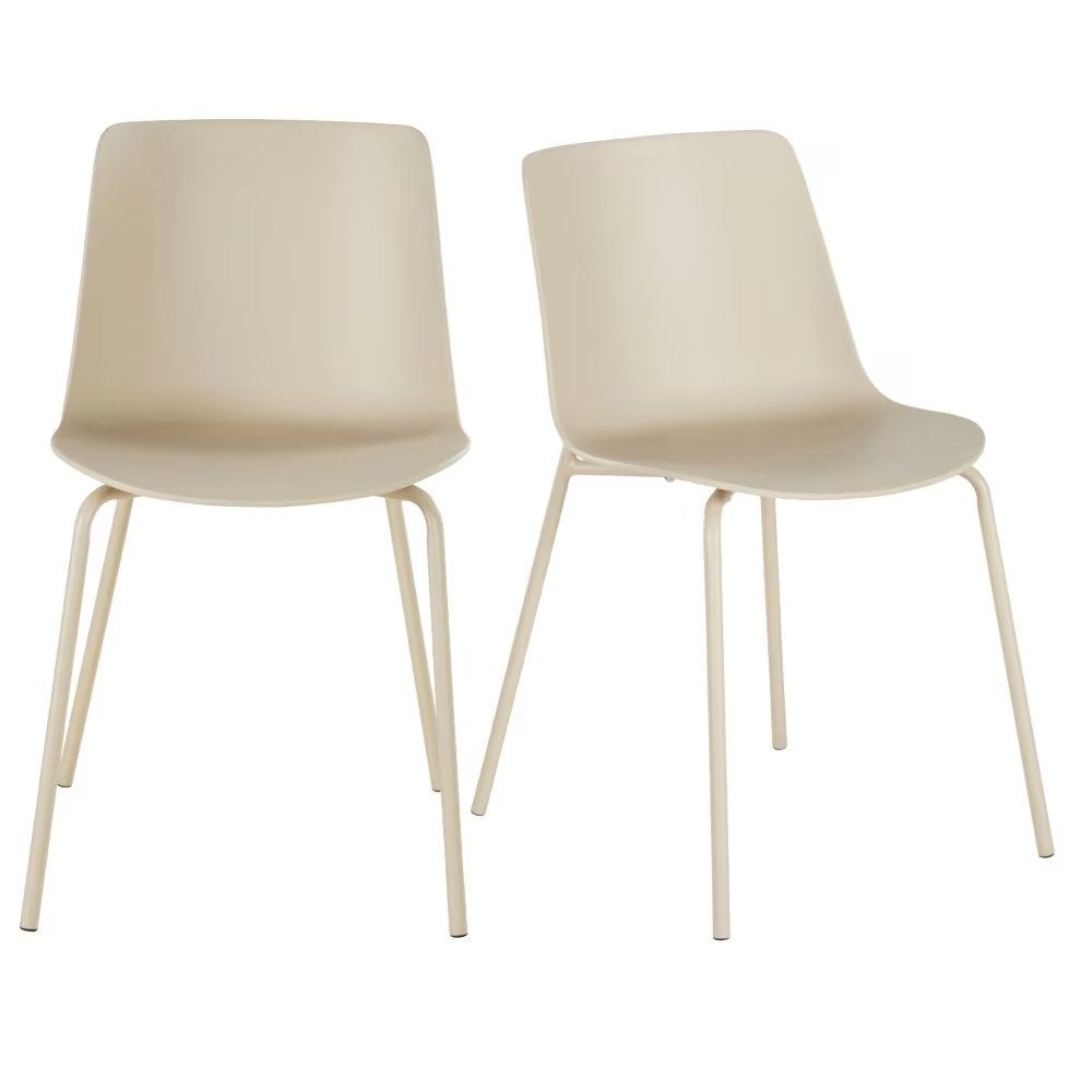 Eetkamerstoelen nieuw, 2 stuks beige, Ophalen, Kunststof, Twee, Overige kleuren